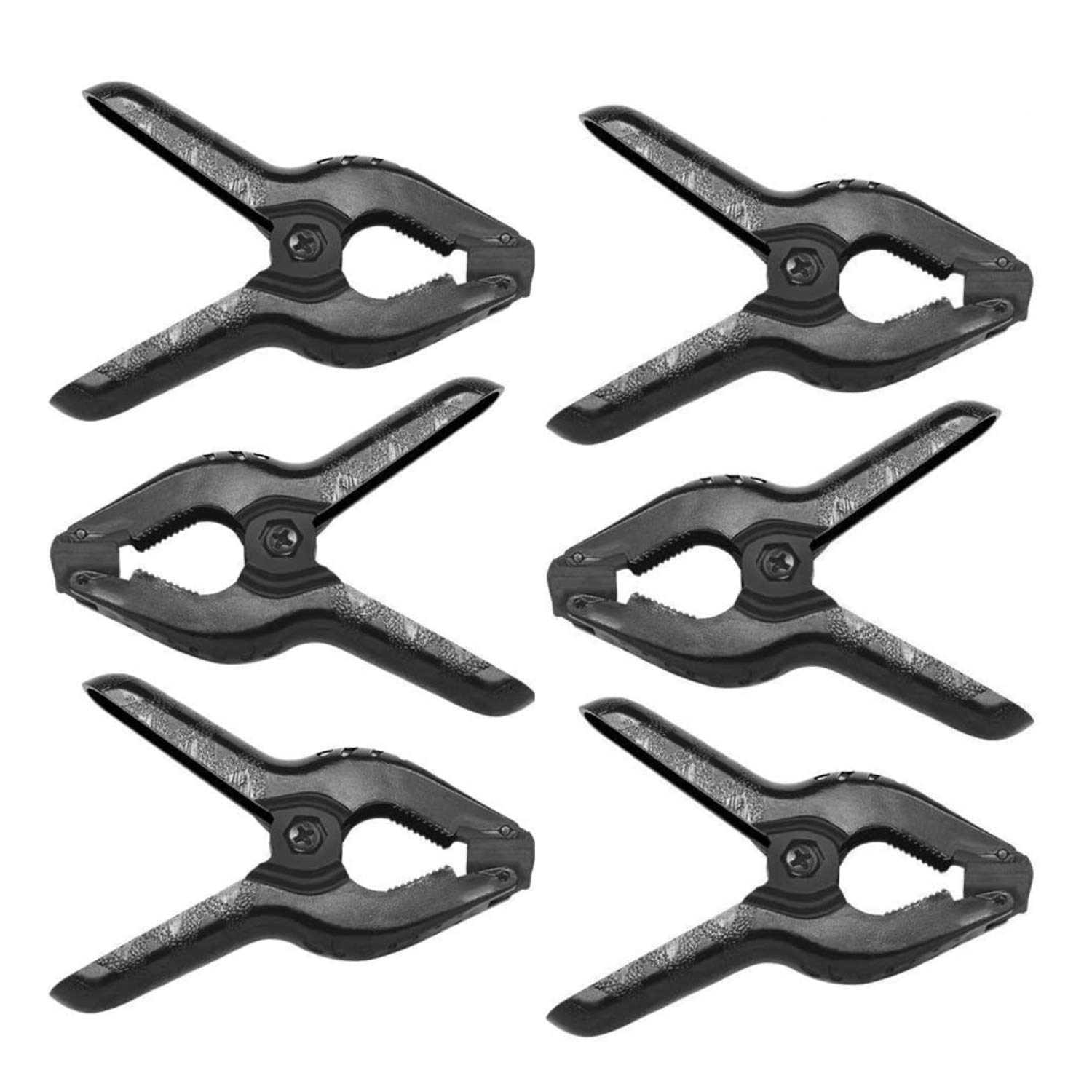 LimoStudio (6 Pack) 4.5 Inch Black Spring Clamps - Heavy Duty Studio Clips for Canvas, Muslin, Paper, Backdrop, Woodworking - Strong Grip with Flexible Teeth - Perfect for Photography, Art Projects & DIY Crafts