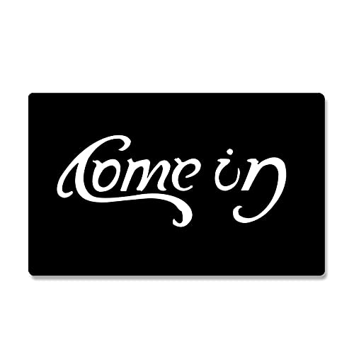DUO ER Funny Welcome Doormat - Non-Slip Rubber Entrance Floor Mat for Home & Office - 45x75cm Black - Perfect for Front Door, Porch, and Outdoor Use