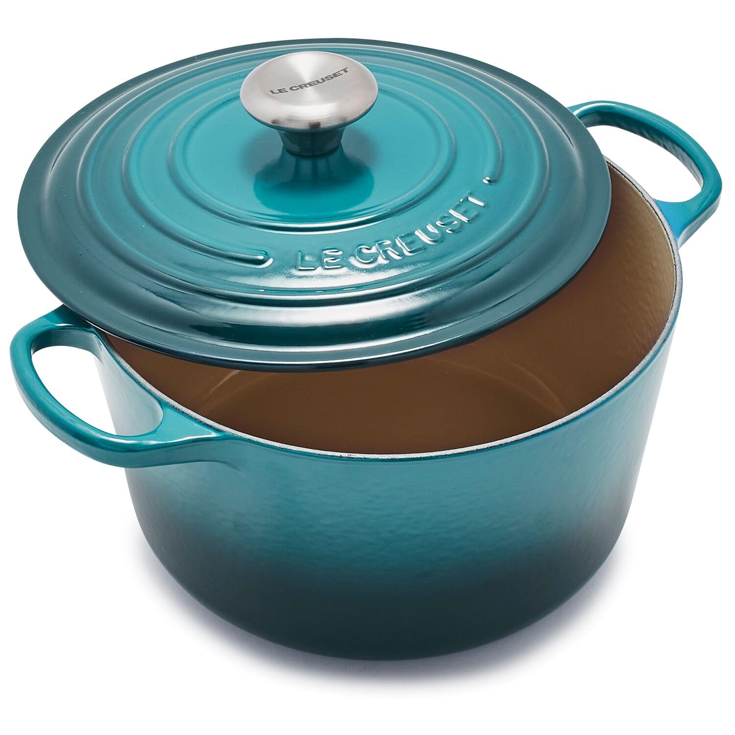 Le Creuset 5.25qt Enameled Cast Iron Round Dutch Oven - Signature Deep Teal Color for Baking, Roasting & Slow Cooking | Premium Kitchen Cookware for Soups, Stews & Bread Making