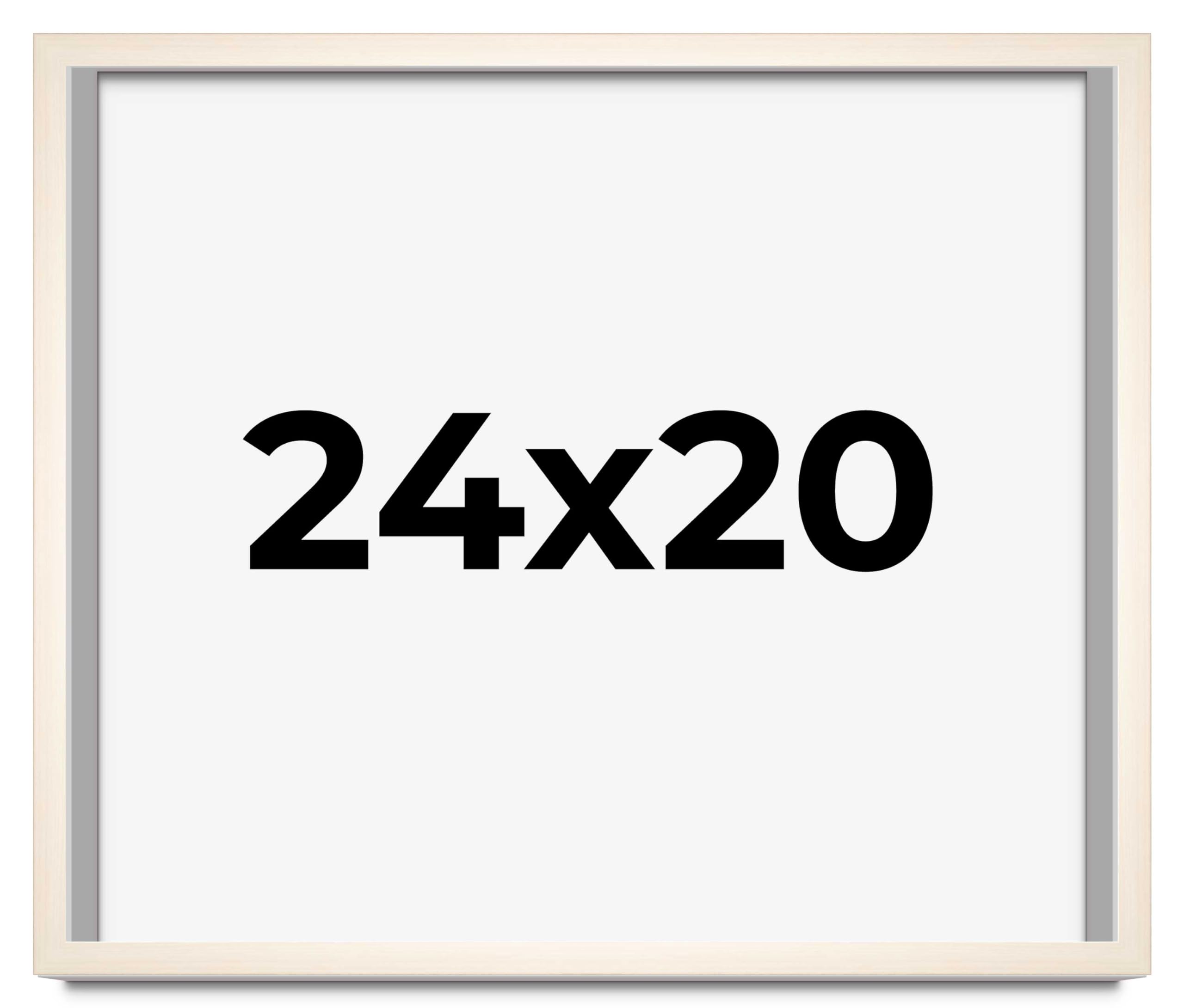 CountryArtHouse 24x20 Inch Whitewashed Solid Wood Picture Frame - 0.8125