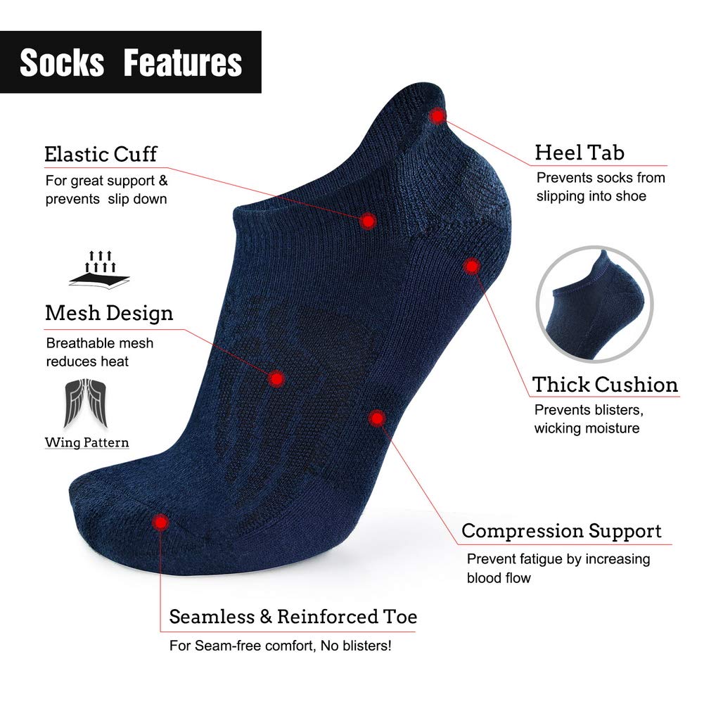 Merino Wool Compression Socks for Men & Women - Soft Thick Cushion Running & Hiking Support Socks (3/6 Pairs) - Perfect for Outdoor Activities, Sports & Daily Comfort