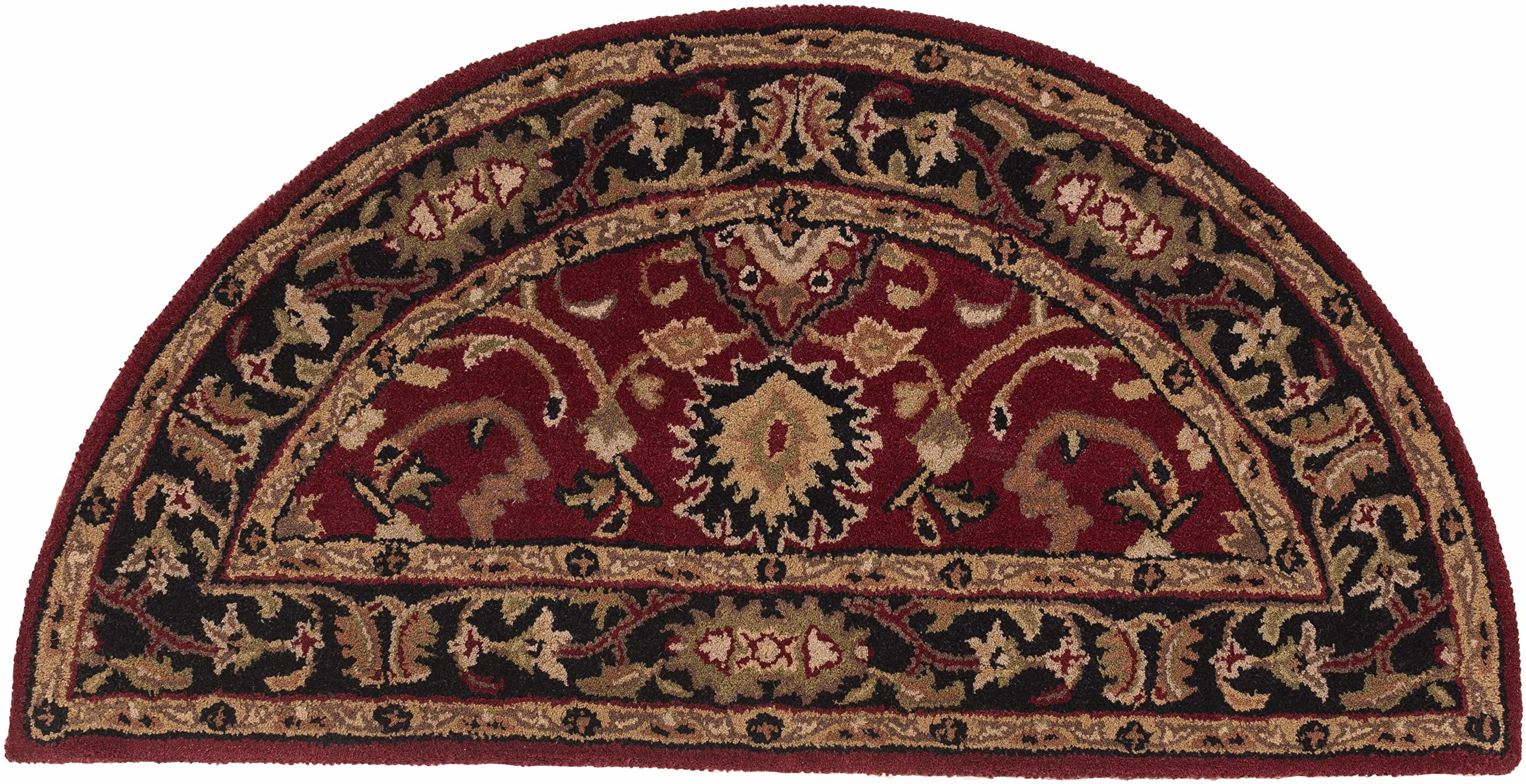 Hauteloom Encinitas Wool Area Rug for Living Room & Bedroom - Traditional Black, Beige, Purple 2' x 3' - Soft & Durable Handmade Rug for Home Decor, Cozy Floor Covering