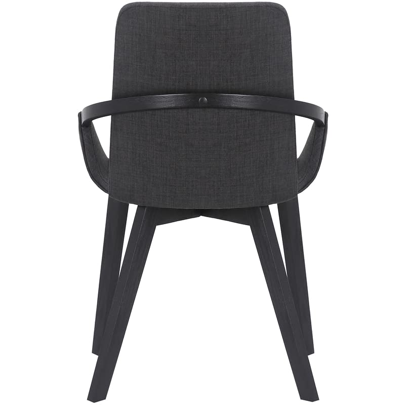 Armen Living Greisen Modern Wood Dining Room Chair - Charcoal Finish | Stylish & Comfortable for Home, Kitchen, Restaurant, and Office Use