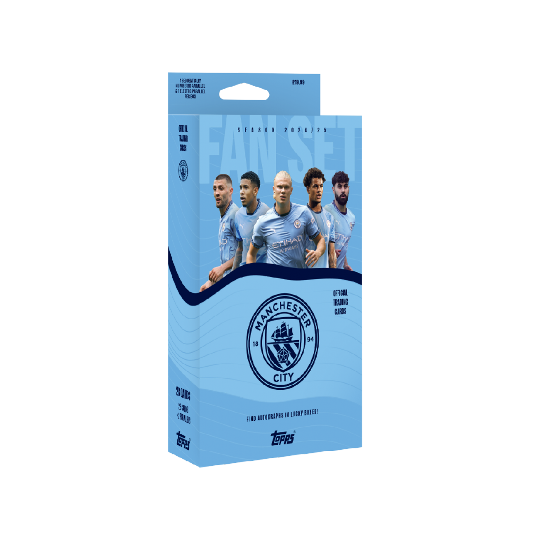 Official Topps Manchester City FC 2024/25 Fan Set - Collectible Soccer Trading Cards for Fans & Gift for Football Enthusiasts - Perfect for Match Days, Collections & Birthday Presents