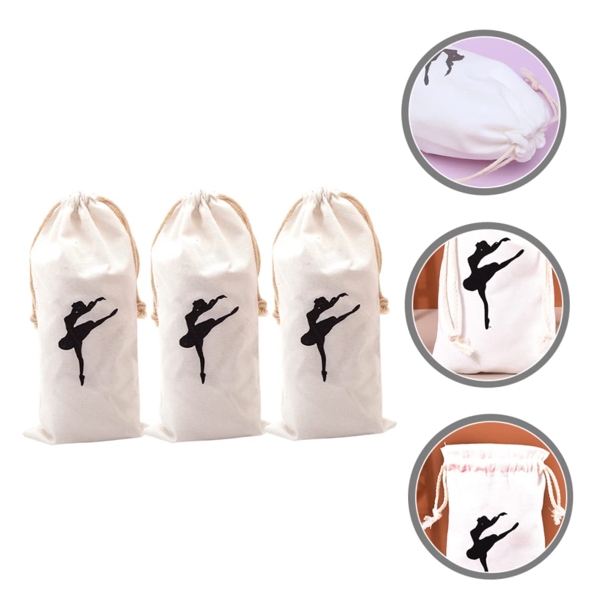 GAROZATION 12 Pack Cotton Ballet Shoe Bags - Breathable Dance Shoe Organizer for Sneakers & Ballet Shoes - Perfect for Dance Classes, Gym & Travel (Pink)