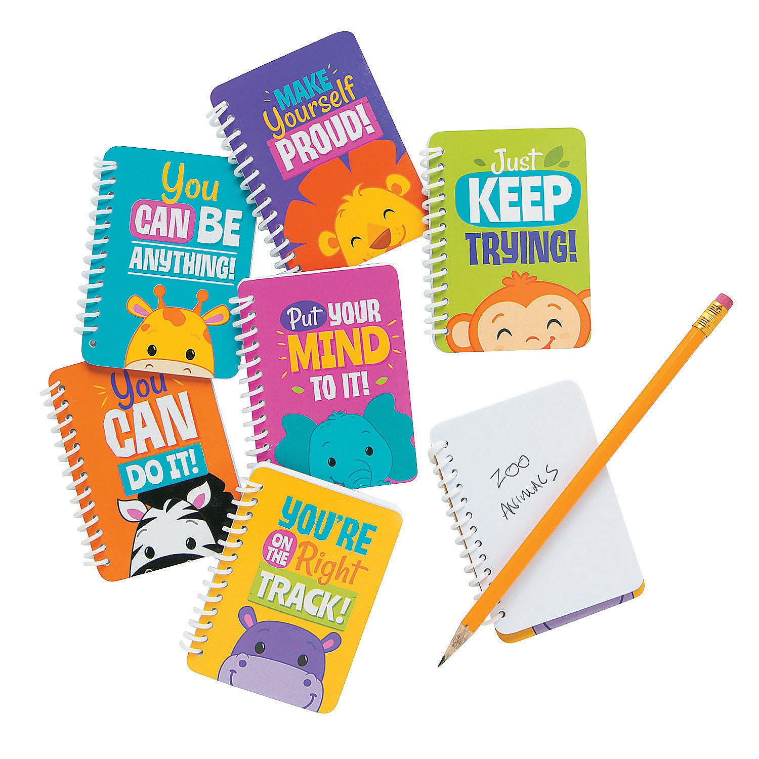 Fun Express Jungle Spiral Notepads - 24-Pack, Educational Learning Activity Notebooks for Kids, Perfect for School, Homeschooling & Creative Writing