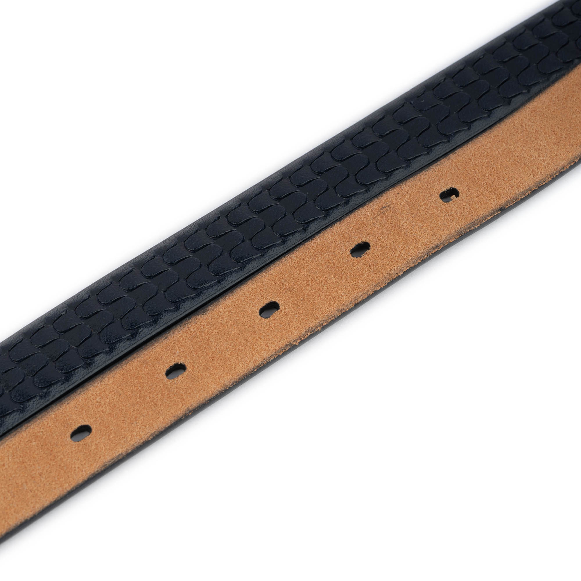 Genuine Thin Leather Replacement Belt Strap for Cartier Women's Watches - Dark Blue Embossed Design, Adjustable Buckle | Perfect for Watch Repair, Fashion Accessories & Everyday Wear