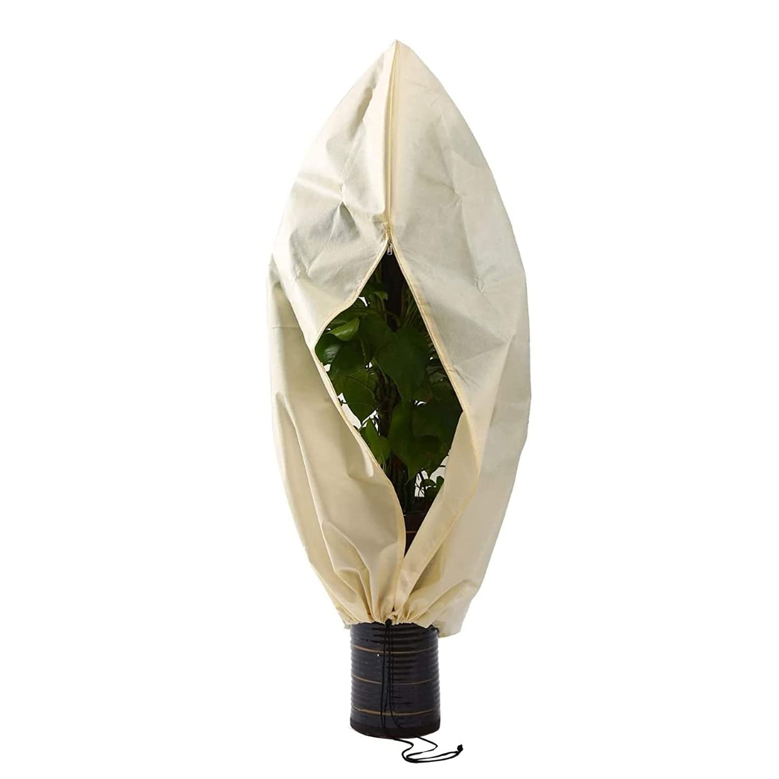 2PCS Winter Plant Covers with Zipper & Drawstring - Freeze Protection Frost Blanket for Outdoor Shrubs & Trees | Cold Weather Gardening, Seasonal Plant Protection, Landscape Maintenance