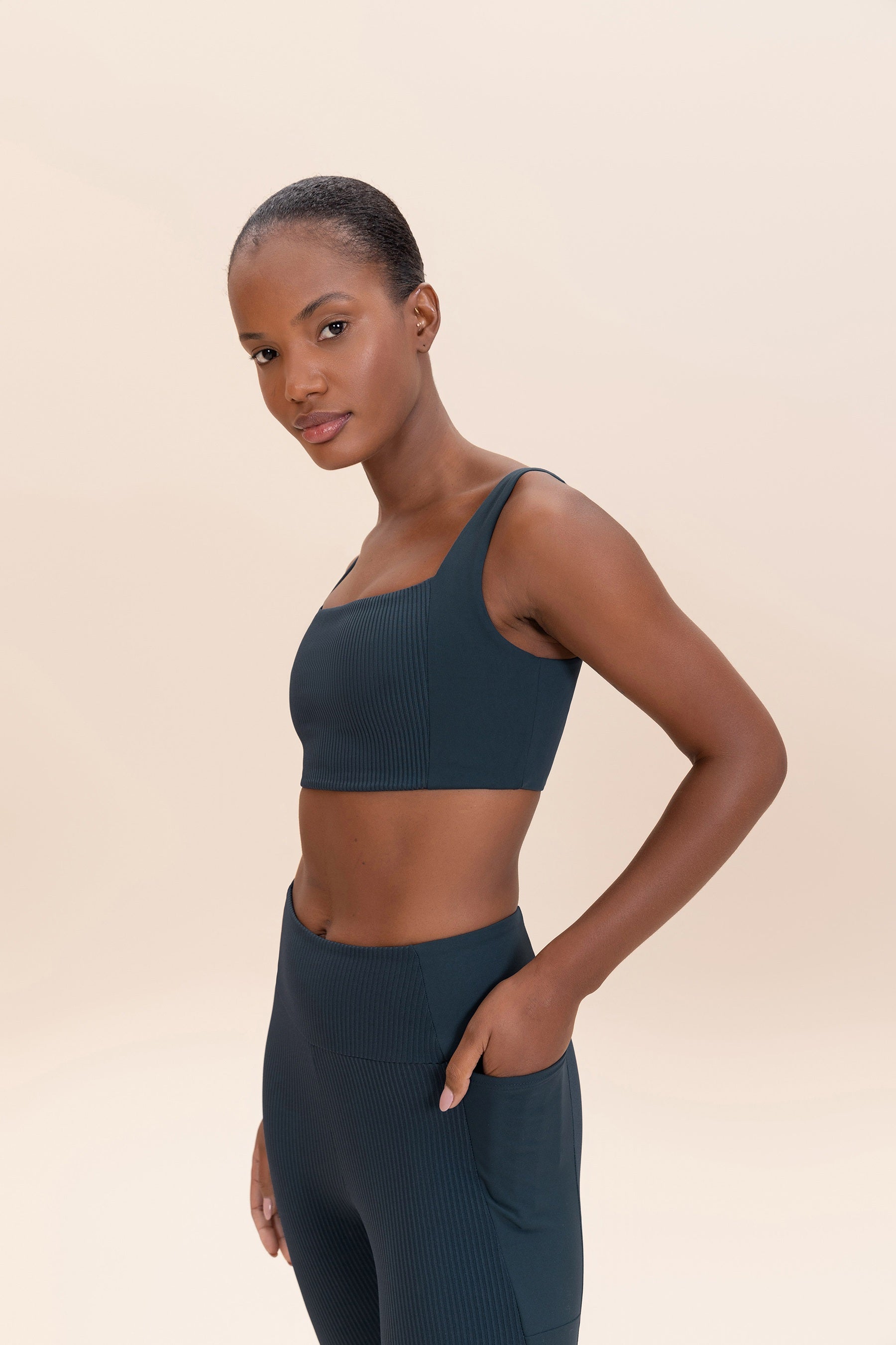 High Waist Ribbed Glossy Leggings for Women - Stretchy & Shiny Yoga Pants for Workout, Running, and Everyday Wear