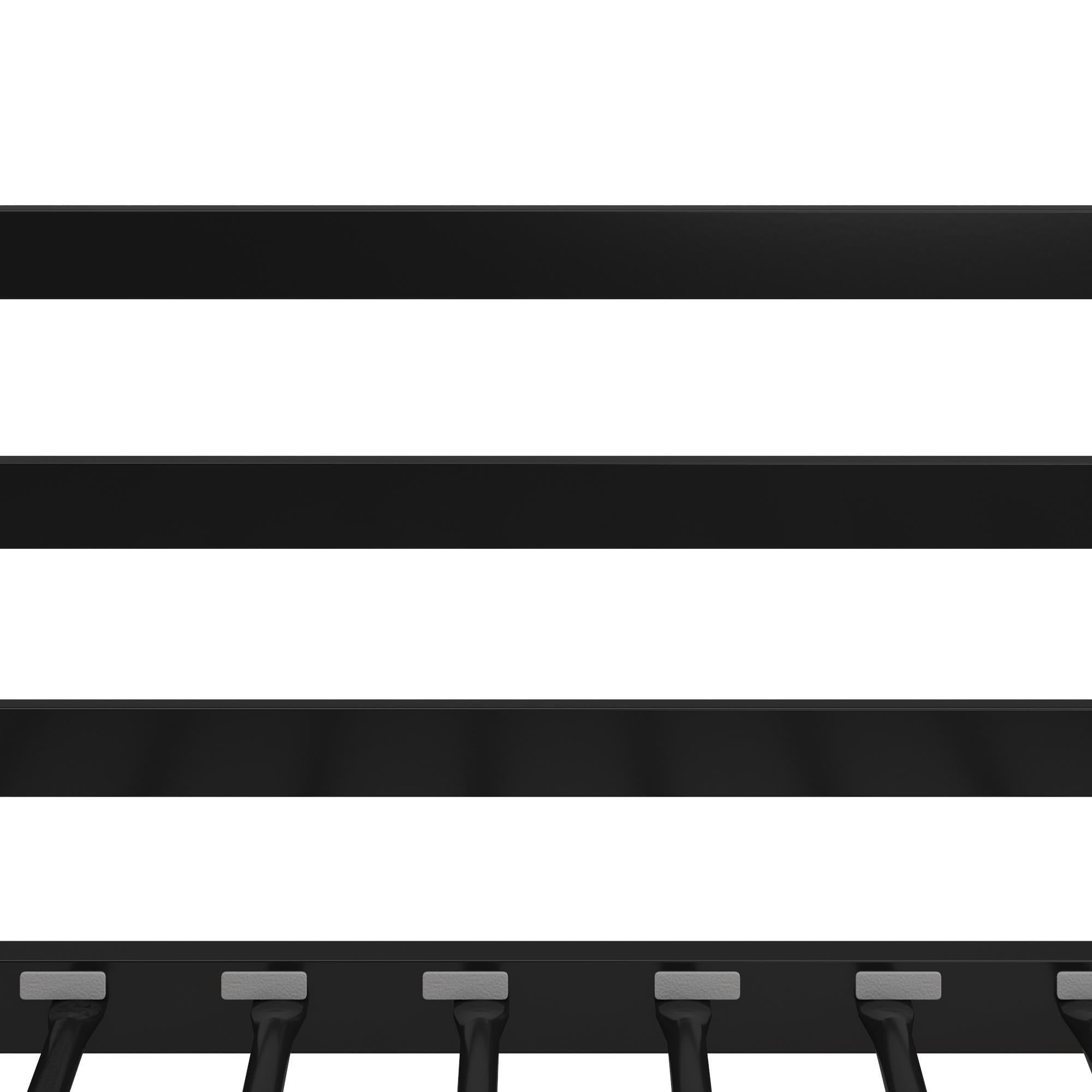 DHP Miles Low Metal Bunk Bed Frame for Kids - Twin Over Twin with Built-in Ladder & High Guardrail | Sturdy Metal Slats, No Box Spring Needed | Space-Saving Floor Bed for Small Rooms | Perfect for Kids' Bedrooms, Dormitories & Shared Spaces (Black)