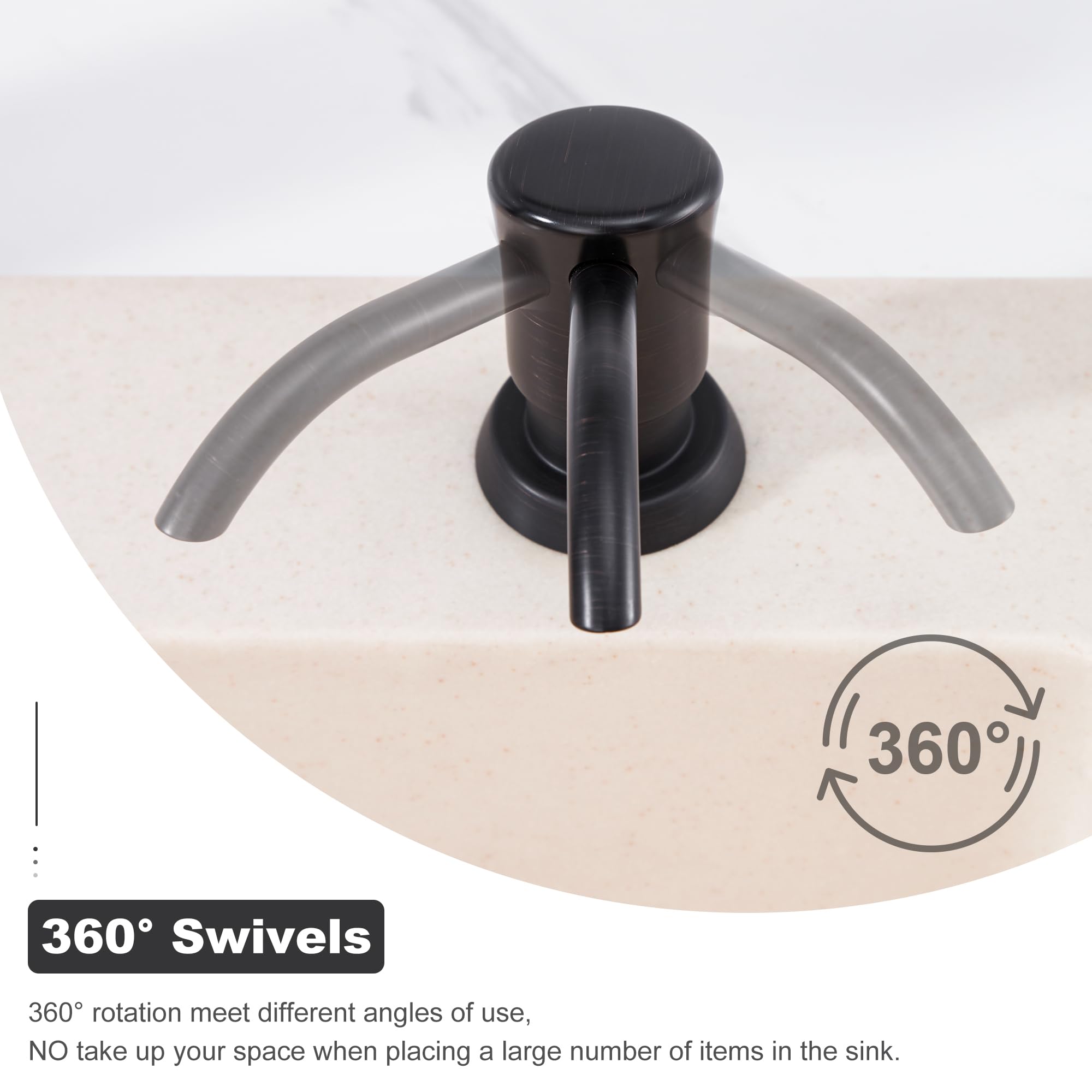 GAGALIFE Oil Rubbed Bronze Soap Dispenser for Kitchen Sink - 13oz Large Capacity ABS Countertop Soap Dispenser with Venetian Bronze Finish - Perfect for Bathroom, Kitchen, Pet Washing Station & Office Use