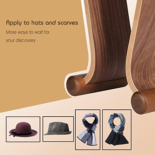 Premium SAMDI Walnut Wood Headphone Stand - Universal Holder for Sony, Bose, Shure, Jabra, JBL, AKG Gaming Headphones - Stylish Omega Design for Desk, Office, Studio & Gaming Setup