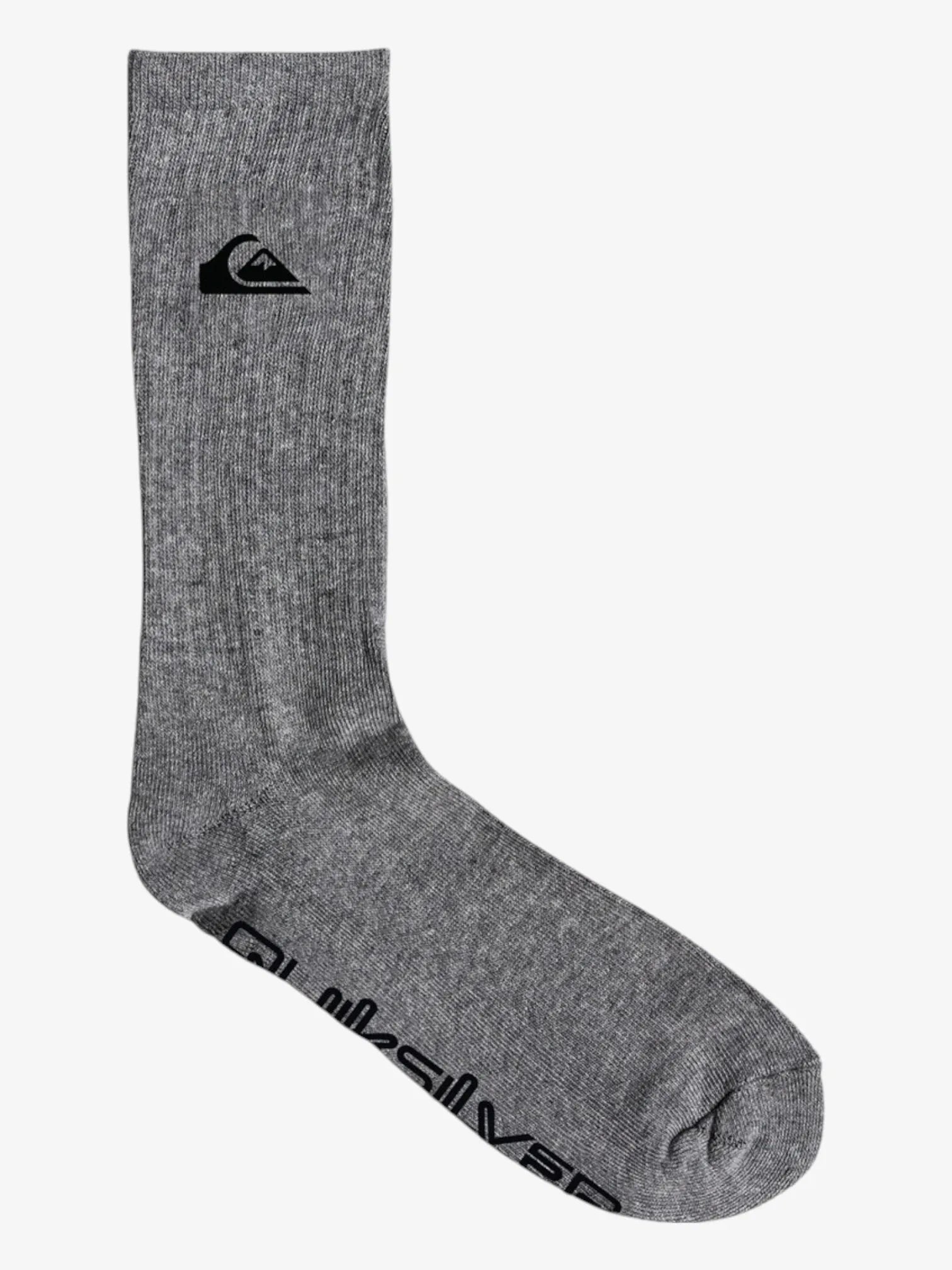 Quiksilver Quick Crew Pack of 2 Socks - White & Gray Athletic Socks for Men - Comfortable Casual & Sports Wear for Running, Gym, Hiking, and Everyday Use