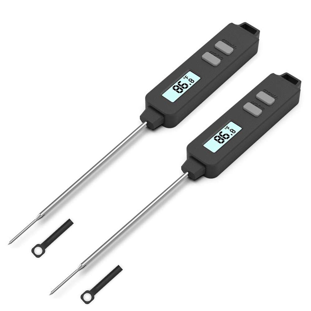 2-Pack Digital Meat Thermometer with Super Long Probe - Instant Read Candy & Cooking Thermometer for Grill, BBQ, Smoker, Oven - Perfect for Oil, Milk, Yogurt Temperature Monitoring | Kitchen, Outdoor Cooking & Baking Essential