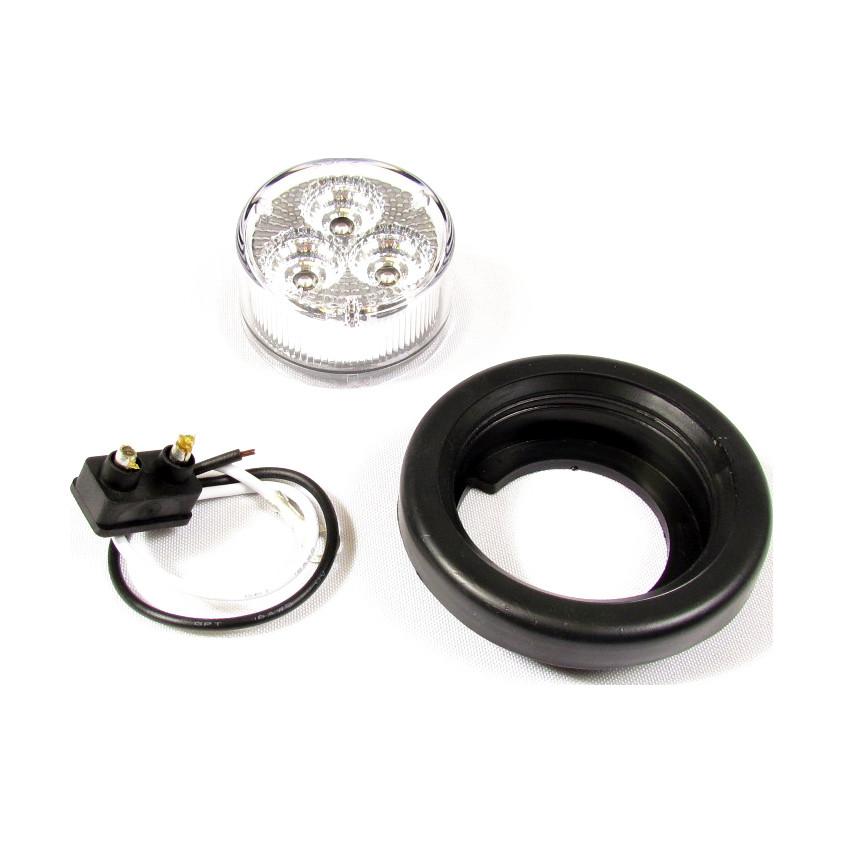 Fortpro 2 Round Clearance/Marker LED Lights with 3 LEDs - Durable Waterproof Truck Trailer Lights for Off-Road Vehicles, Boats & Emergency Signaling