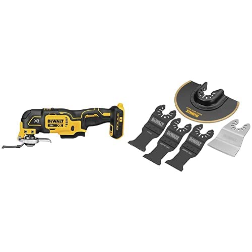 DEWALT 20V Max XR Oscillating Multi-Tool Kit with 5-Piece Blade Set - Perfect for Woodworking, Drywall Cutting, and DIY Home Renovation Projects