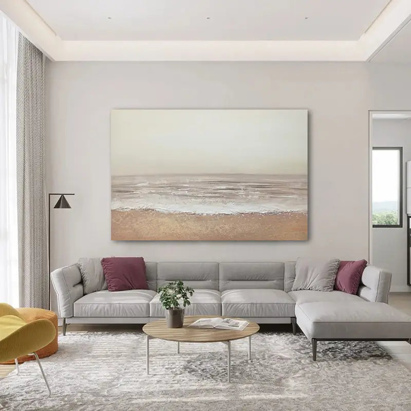 Ocean and Sky Painting #OS 013 - Handmade Canvas Wall Art for Home & Office Decor - Perfect for Living Room, Bedroom, or Office Wall Decor
