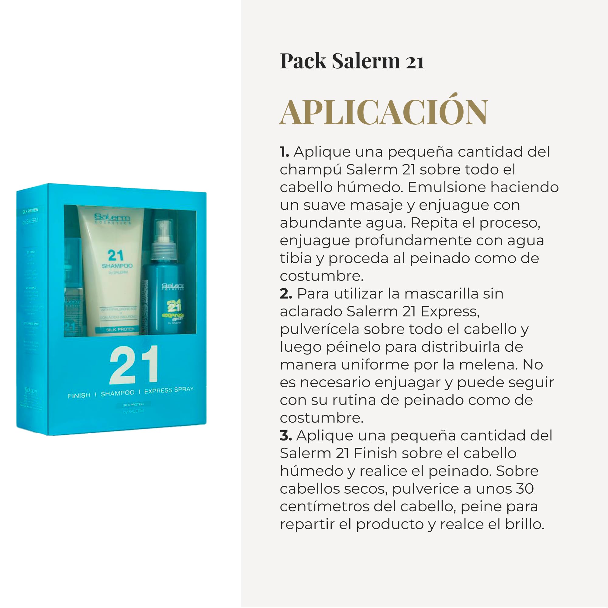 Salerm 21 Silk Protein Hair Care Gift Set - 3-Piece Repair & Shine Treatment for Damaged Hair | Perfect for Home, Salon Use & Holiday Gifting