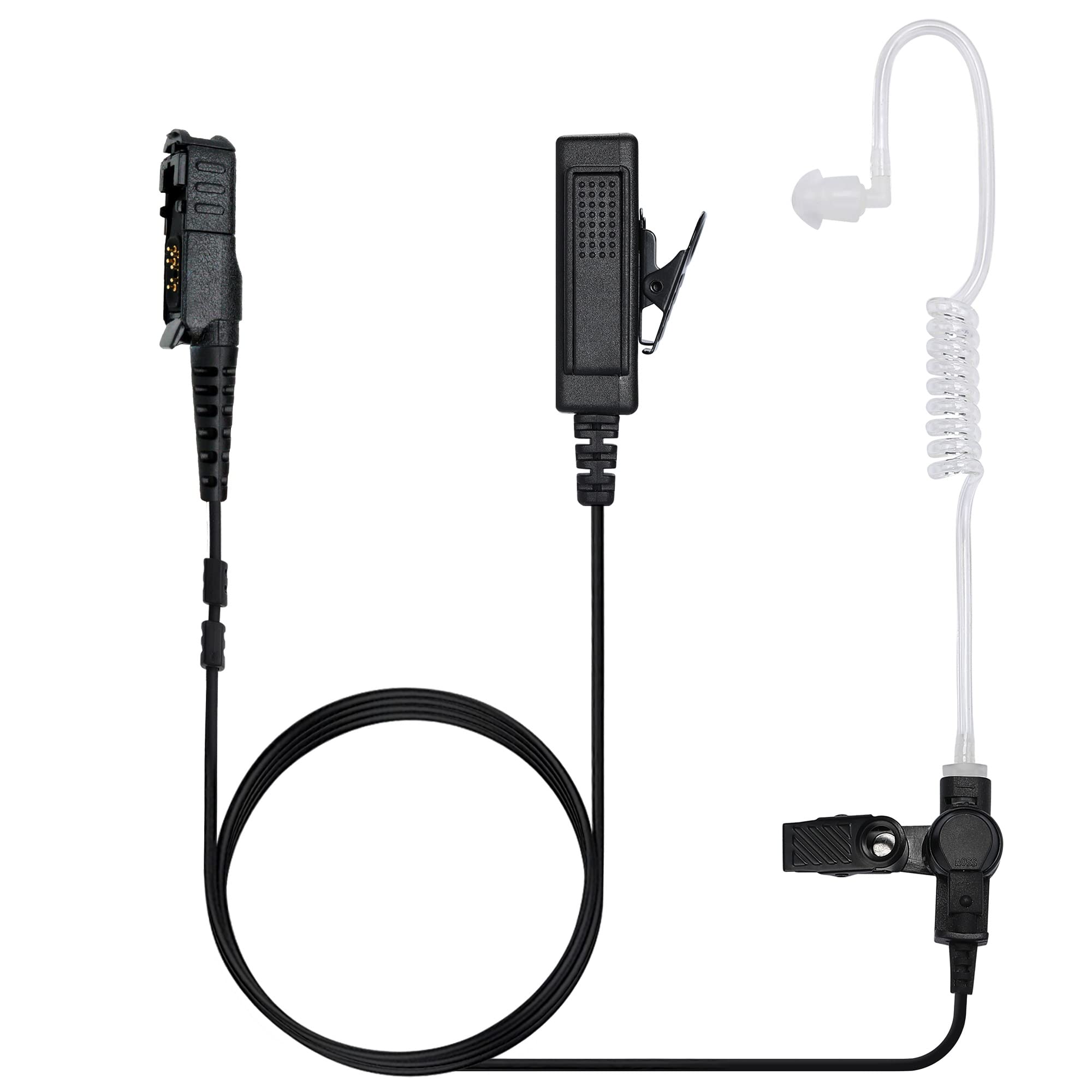 Motorola XPR3300e XPR3300 XPR3500 XPR3500e Walkie Talkie Headset - Trandsentivis XPR 3300e 3500e Earpiece with Acoustic Tube & Mic PTT Button - Durable Two-Way Radio Accessory for Security, Construction & Event Staff Communication