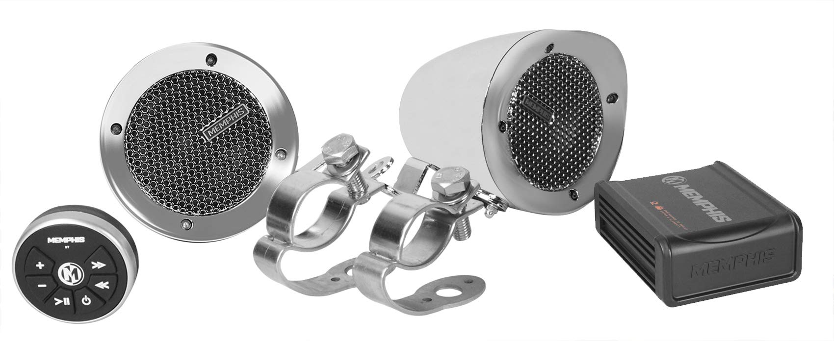 Memphis MXABMC2BT 2声道音箱+功放+蓝牙控制+家用音响套装，适用于家庭影院、派对音乐和户外娱乐