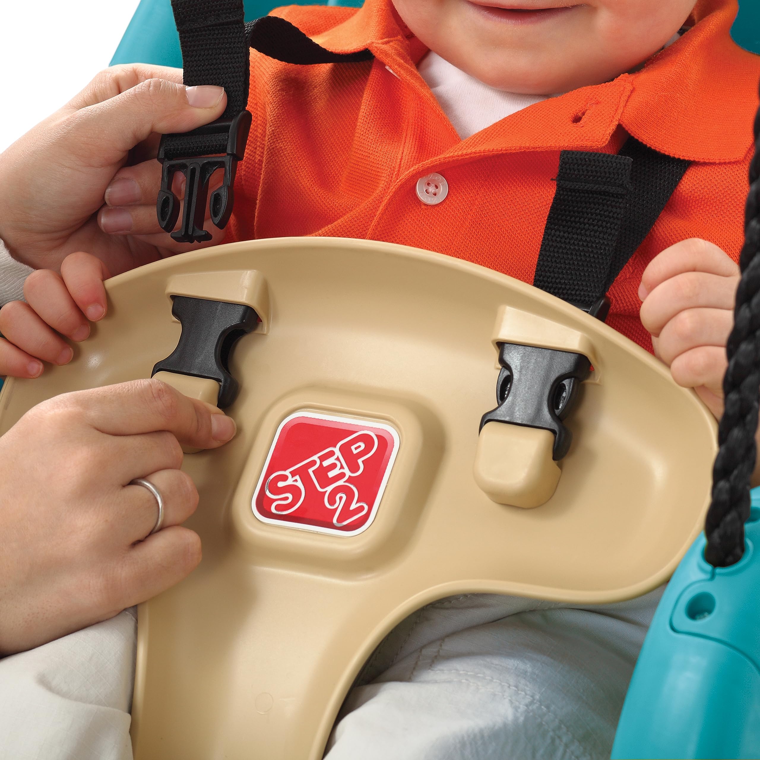 **Step2 Infant to Toddler Swing - Outdoor Baby Swing with Secure Harness & Weather-Resistant Rope, Bucket Style Swing Seat for Backyard Playset (Ages 9 Months-3 Years) - Perfect for Playground Fun & Outdoor Family Bonding**