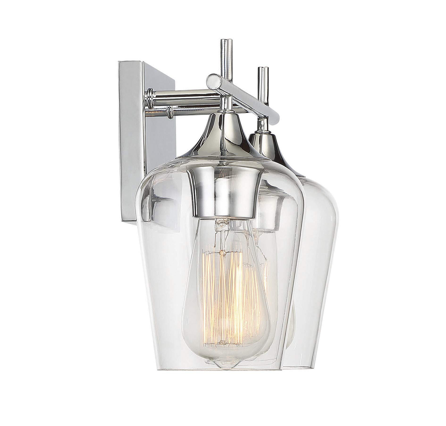 Savoy House Octave 2-Light Bathroom Vanity Light Bar in Polished Chrome - Modern Fixture for Bathroom, Powder Room & Dressing Area Lighting