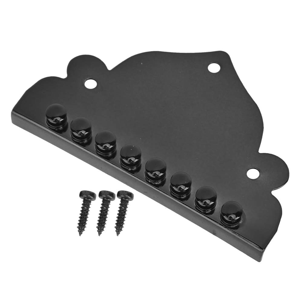 Premium Zinc Alloy 8-String Mandolin Tailpiece - Black Triangular Instrument Part with Screws | Durable Replacement Accessory for Professional Musicians & Mandolin Players | Perfect for Bluegrass, Folk & Country Music Performances