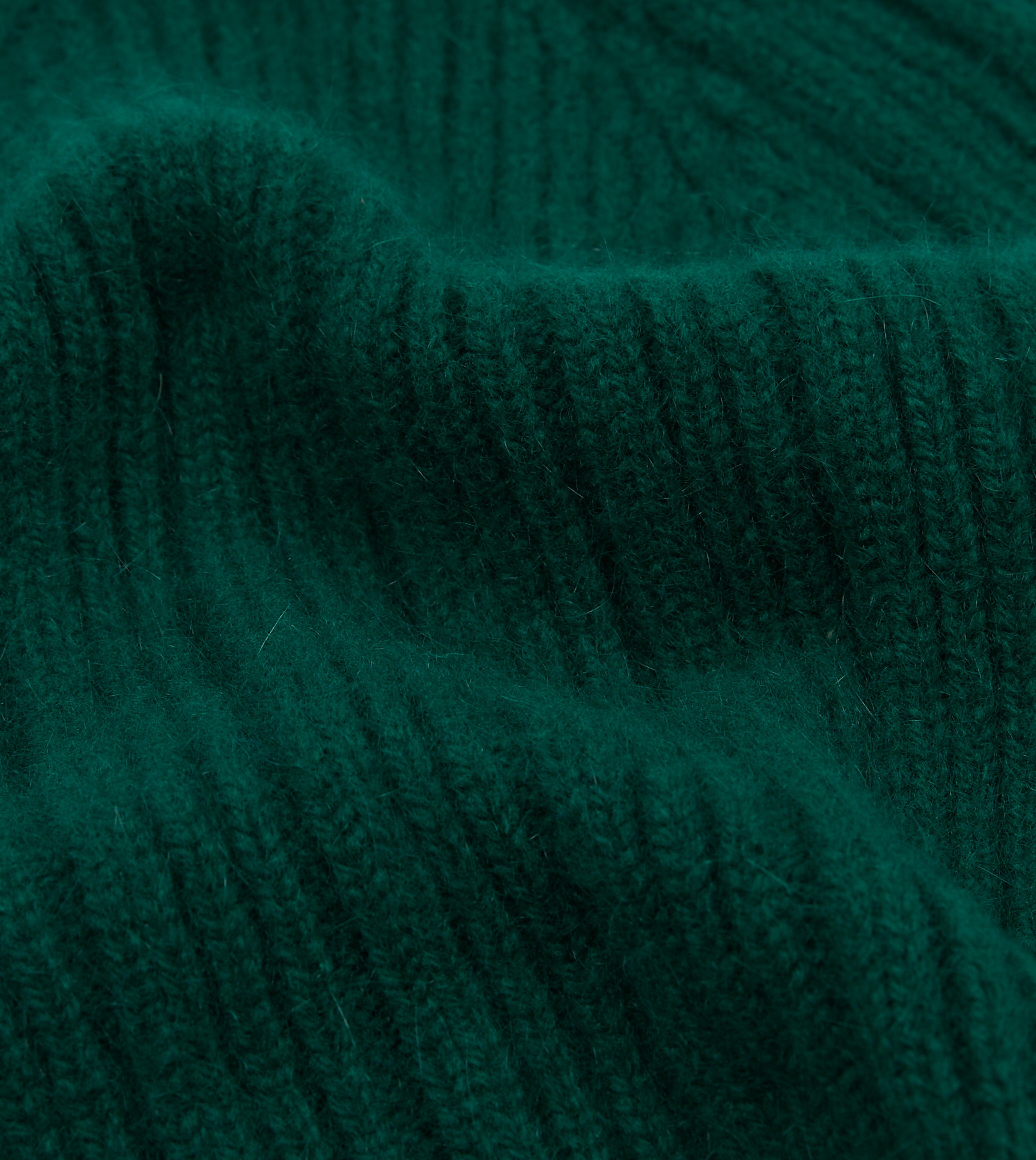 Forest Green Angora Lambswool Ribbed Knit Beanie - Soft Winter Hat for Women & Men - Perfect for Cold Weather, Outdoor Activities and Fashion Accessory