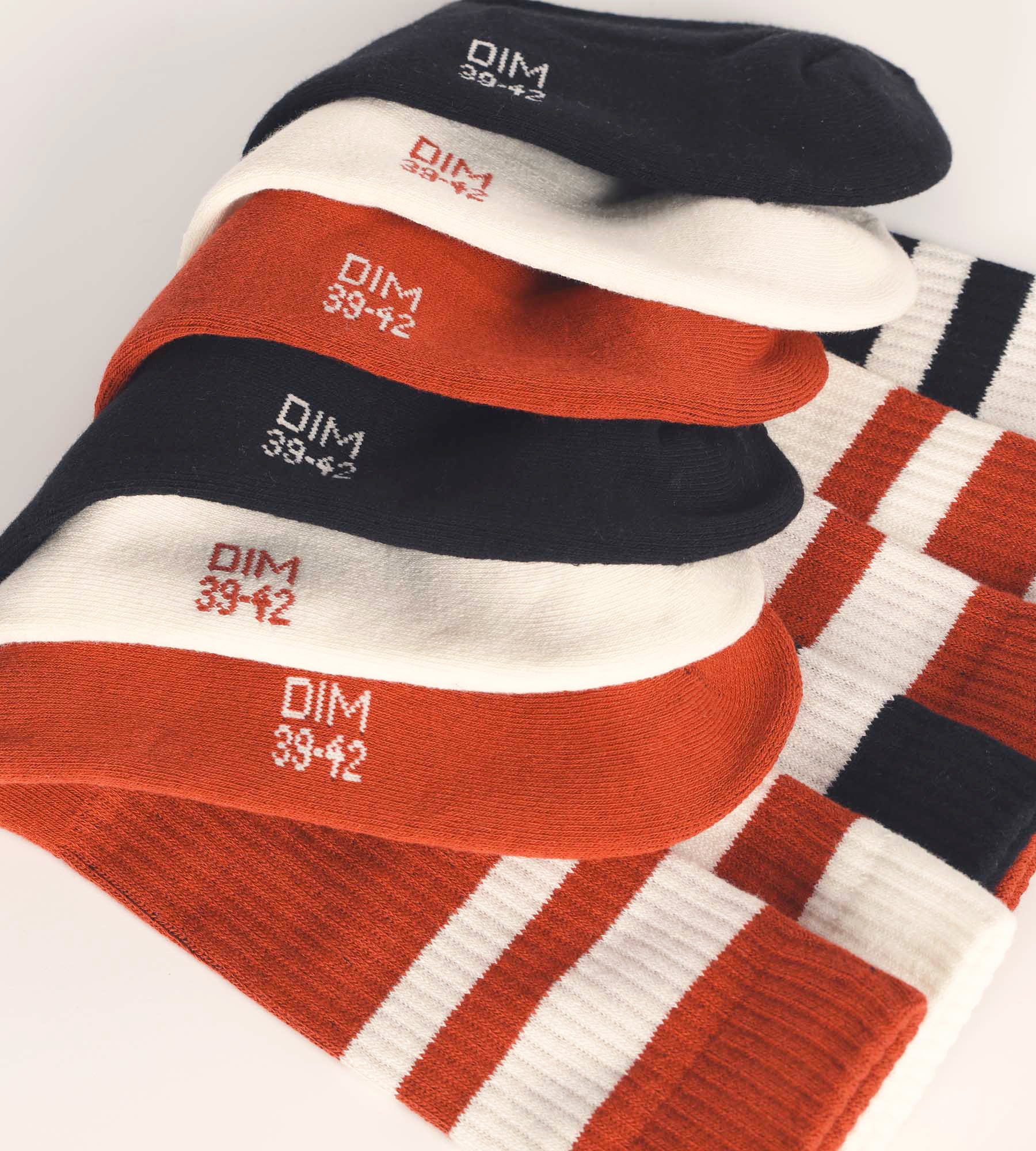 3 Pairs Men's Cotton Socks - Red EcoDim Sport Socks for Running, Hiking & Casual Wear