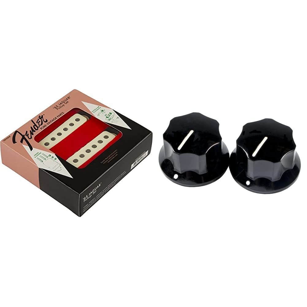 Fender Pure Vintage '65 Jaguar Pickup Set & Pure Vintage 1965 Jaguar Skirted Knobs - Authentic 1960s Tone for Electric Guitars - Perfect for Vintage Guitar Restoration and Recording Studios