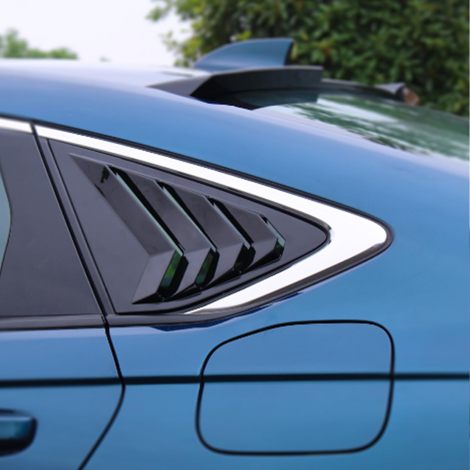 2023-2024 Honda Accord Rear Side Window Louvers Spoiler - Bright Black Air Vent Scoop Shade Cover for Sporty Style & Sun Protection (Perfect for Summer Driving & Car Shows)
