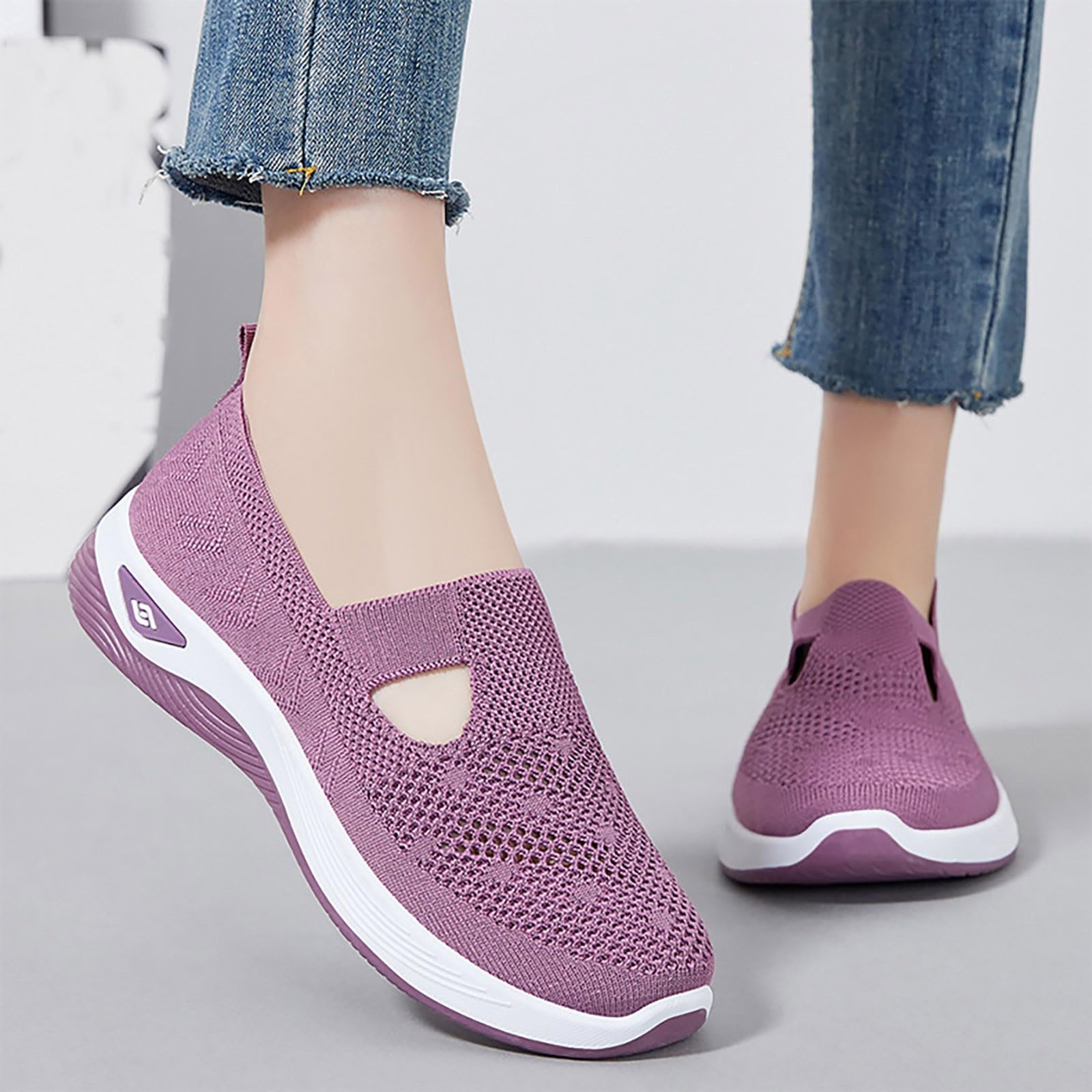 Women's & Men's Lightweight Woven Slip-On Sneakers - Orthopedic Running Shoes for Casual & Dress Wear - Black Tennis Shoes & Loafers for Walking, Work & Everyday Comfort