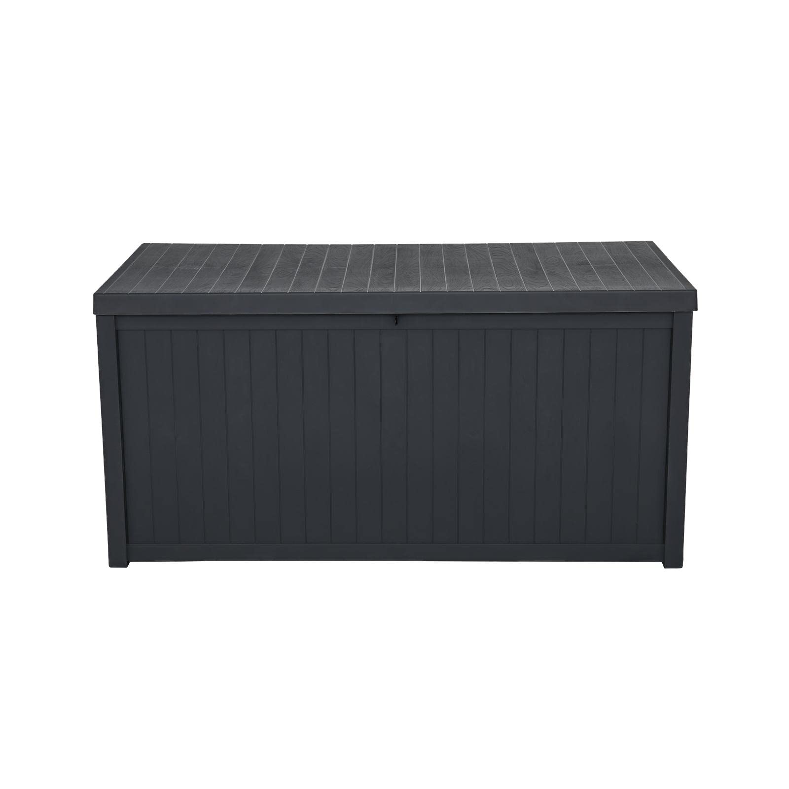 BRLUCKY 113 Gallon (430 Liter) Outdoor Plastic Storage Deck Box - Waterproof, Lockable Garden Chest for Cushions, Toys & Tools - Perfect for Patio, Backyard & Poolside Storage