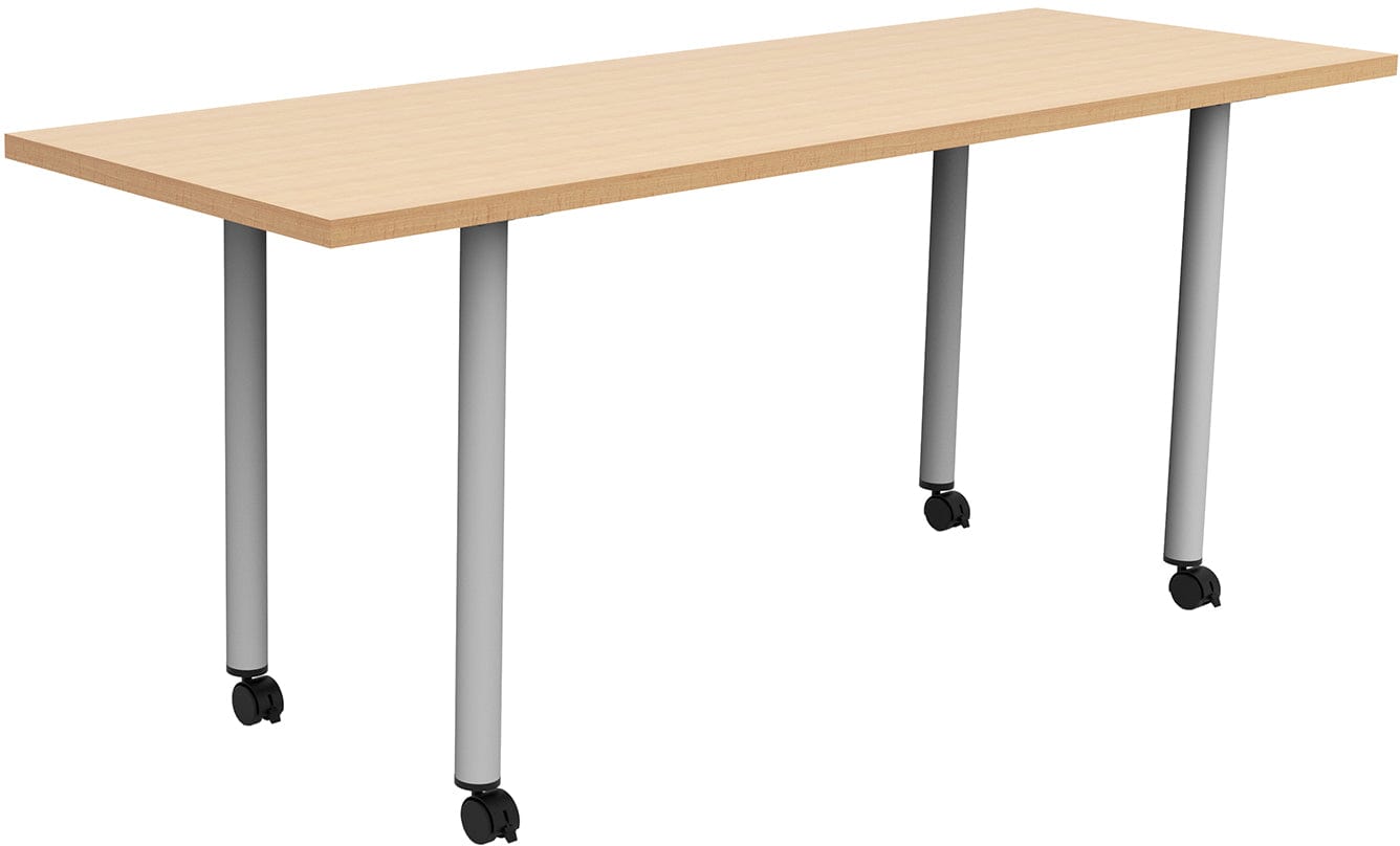 Safco JURNI 72 x 24 Inch Adjustable Height Multi-Purpose Table with Post Leg and Locking Casters - Perfect for Office, Classroom, Conference Room, and Home Use [JN7224NFXPCA]