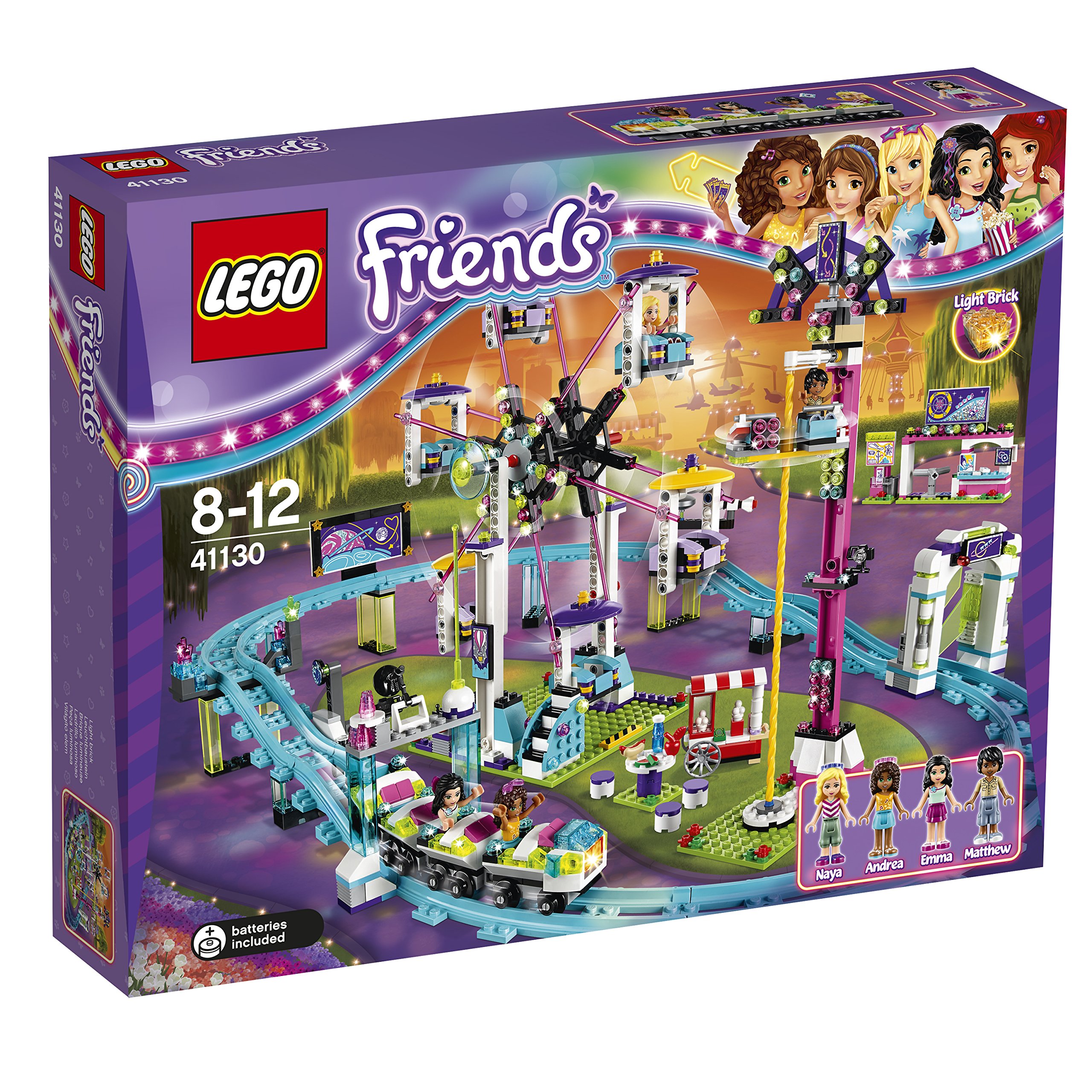 LEGO Friends 41130 Amusement Park Roller Coaster Building Toy Set - Creative Play for Kids Ages 6-12 - Perfect for Birthday Gifts & Family Fun Activities