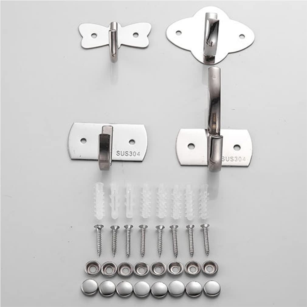 Aosome 4 Pack Heavy Duty Stainless Steel Wall Hooks for Coats, Hats & Kitchen - Rustproof Utility Hooks for Home, Garage & Bathroom Organization
