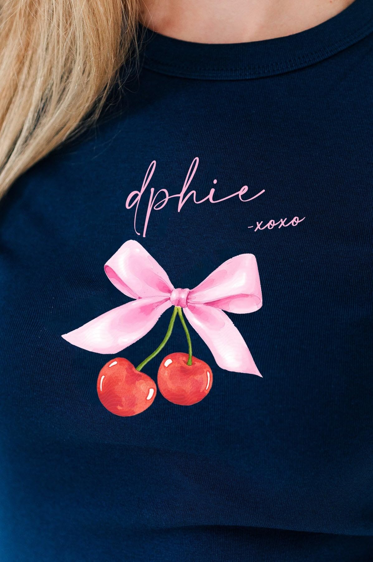 Cherry XOXO Baby Doll Tee - Ribbed Crop Top for Women