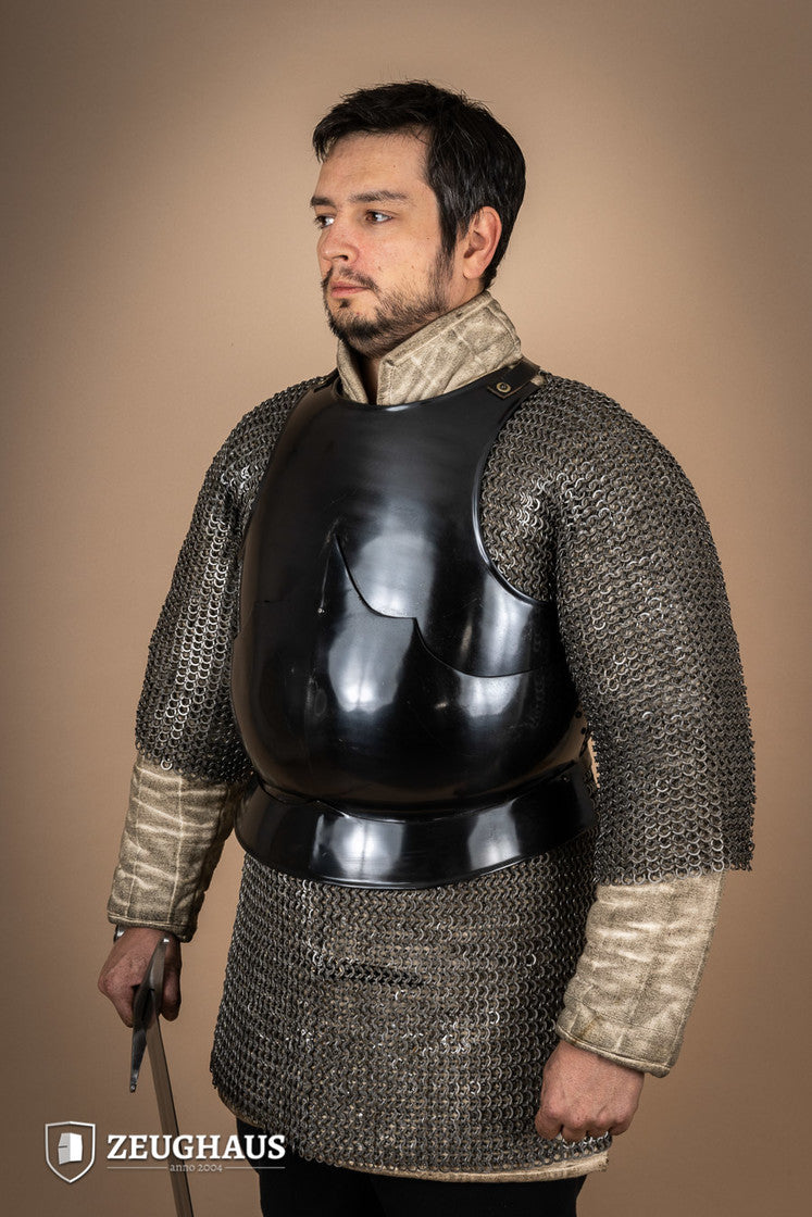 15th Century Medieval Breastplate - 1.6mm Burnished Steel Armor for LARP, Cosplay & Historical Reenactment - Perfect for Renaissance Fairs, Theater Productions & Collectors