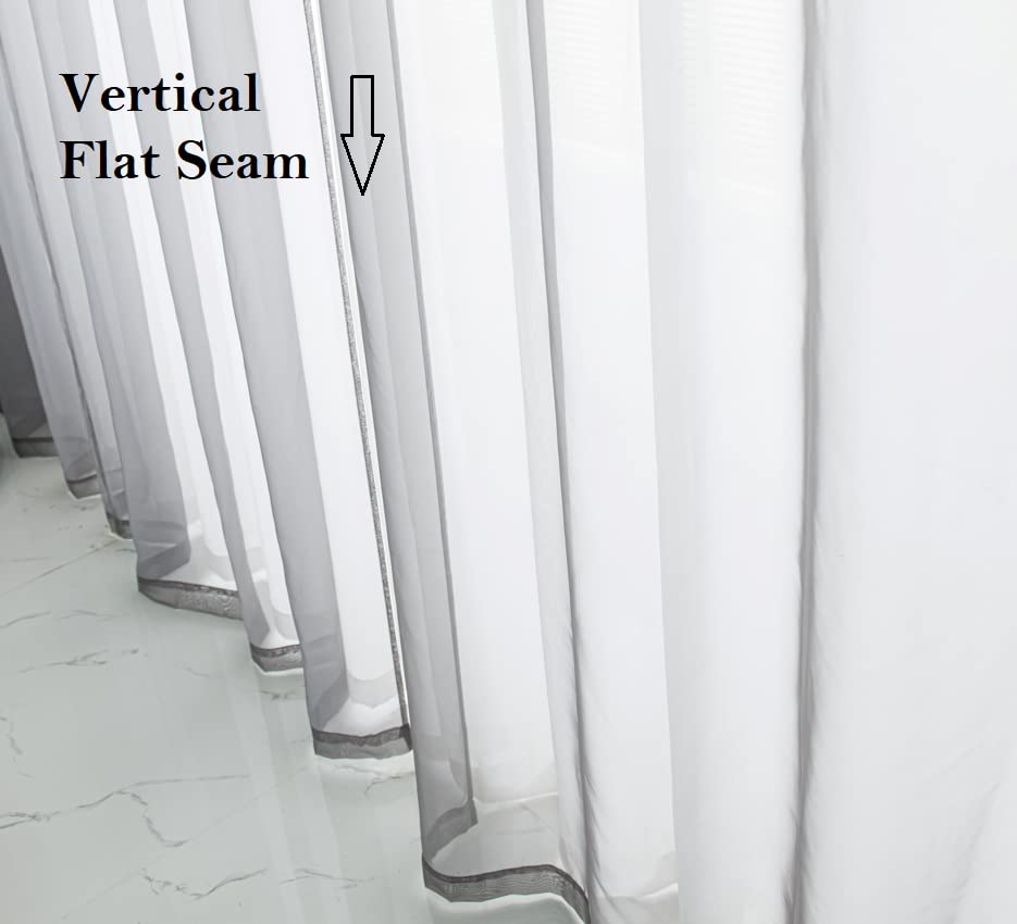 Sheer Voile Curtains 63 Inches Long with Grommet Top - 2 Panels (42x63 Inch, Dark Grey) for Kitchen, Dining Room & Living Room - Light Filtering Window Drapes for Privacy & Sun Protection