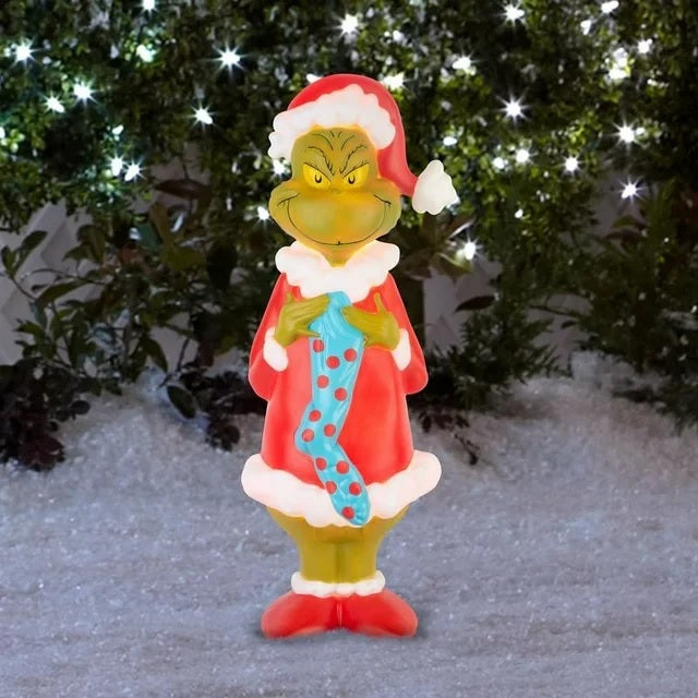 24 Dr. Seuss Grinch Christmas Stocking Blow Mold Decorations - Perfect for Holiday Home Decor, Xmas Tree Ornaments & Festive Party Supplies