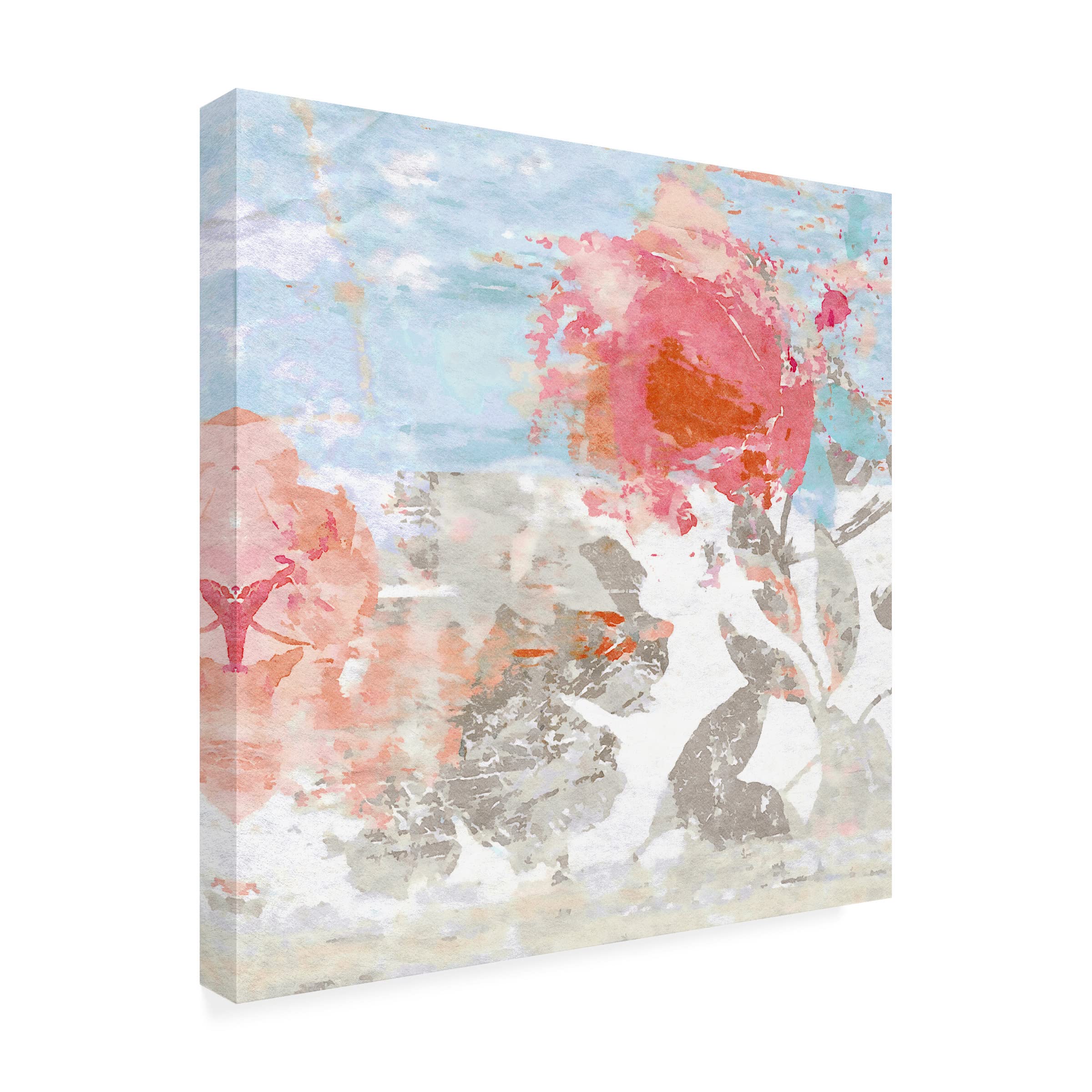 Trademark Fine Art 'Spring Fling No.1' Canvas Wall Art by Suzanne Nicoll - Floral Landscape Painting for Living Room, Bedroom & Office Decor