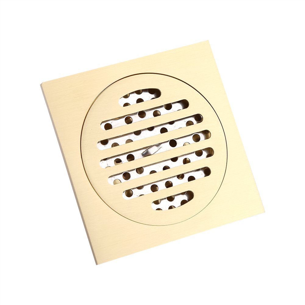 Brass Shower Floor Drain with Removable Strainer Cover - Anti-Clogging Bathroom Tile Insert Drain for Kitchen, Washroom, Garage & Basement | Durable & Stylish Bathroom Upgrade for Modern Homes