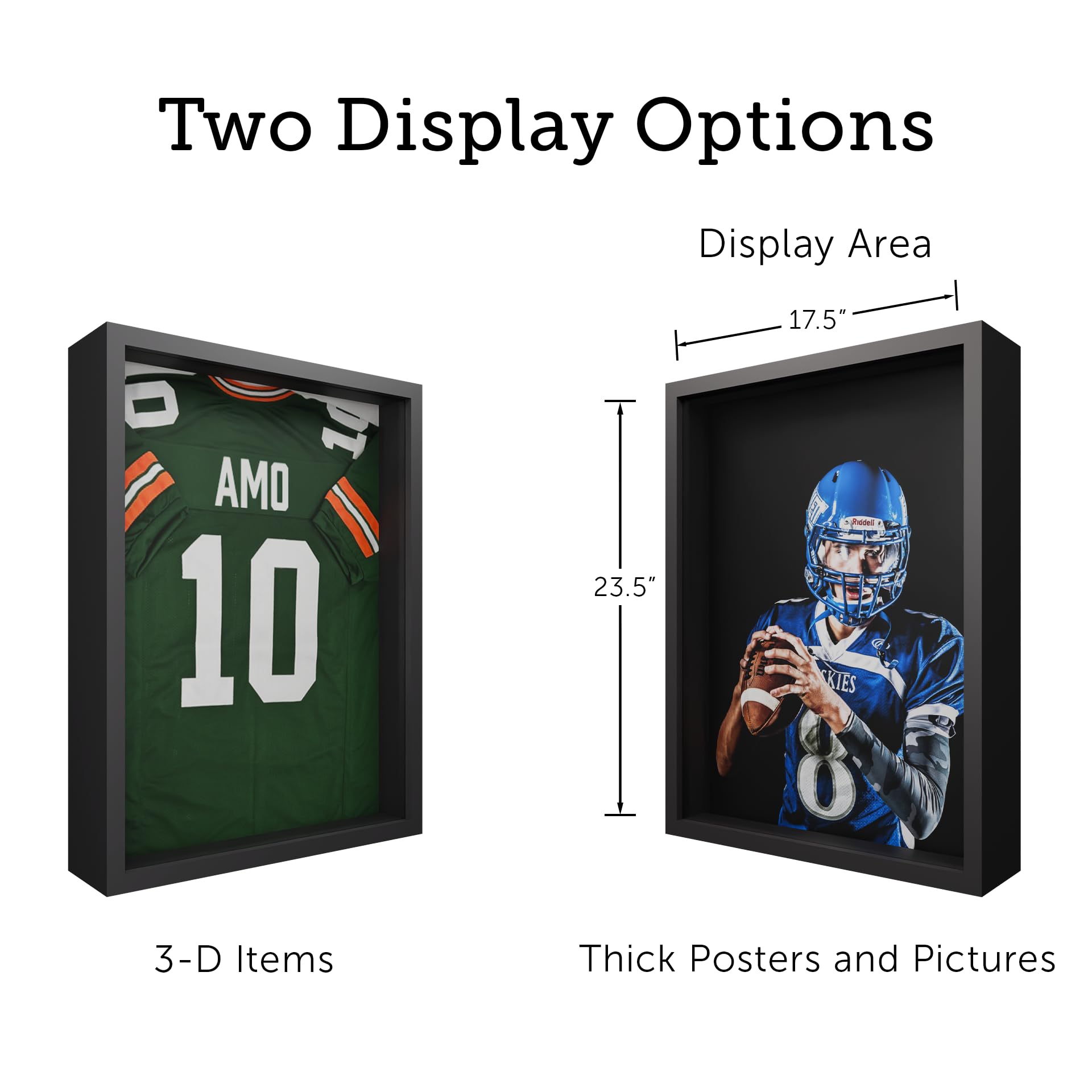 18x24 Black Shadow Box Frame with Tempered Glass Front & Solid Wood Border - 2.5 Inch Deep Display Case for Collectibles, Memorabilia, Posters | Perfect for Home Decor, Office Display, and Art Gallery Showcase