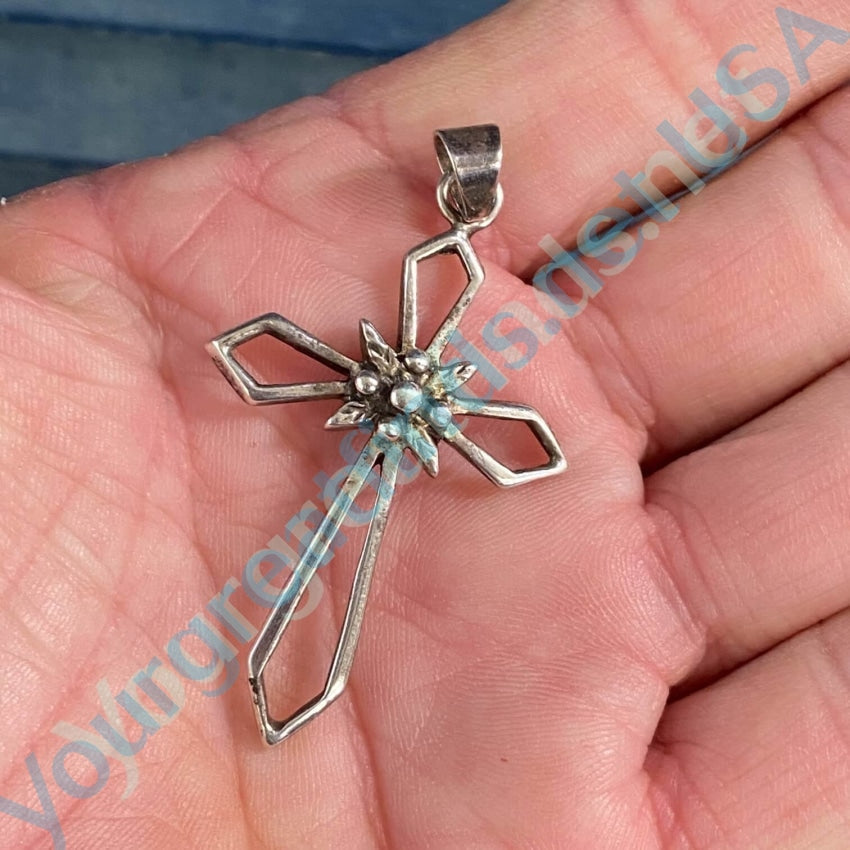 Vintage Sterling Silver Holy Cross Pendant Necklace - Religious Jewelry for Women & Men - Perfect for Baptism, First Communion, Confirmation & Everyday Faith Wear