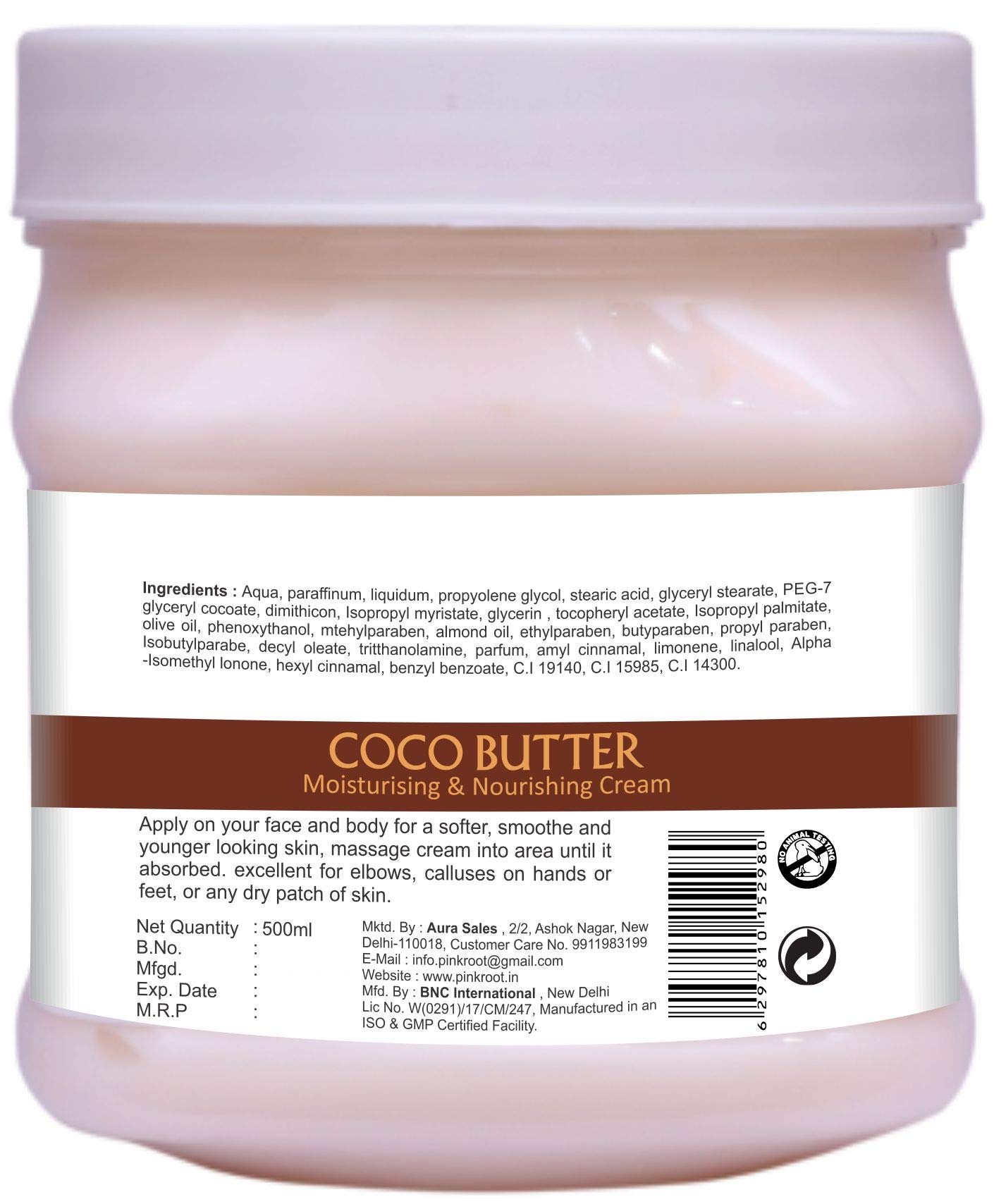 Organic Pink Root Cocoa Butter Cream & Honey Papaya Scrub Set - 500ml Each - Deep Moisturizing & Exfoliating for Dry Skin - Perfect for Body Care & Spa Treatment at Home