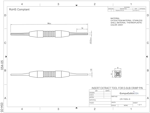 D-Sub Crimp Pin Insertion & Extraction Tool - Compatible with Normal Density Pins (Not for High Density) - Ideal for Electronics Repair & Network Cable Assembly