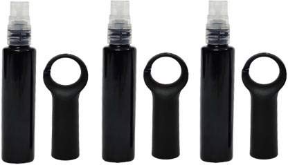 Hunky Dory 20ml Empty Black Pocket Hand Sanitizer Spray Bottle with Belt Clip - 3 Pack | Portable Alcohol Sprayer for Gym, Travel & Outdoor Activities