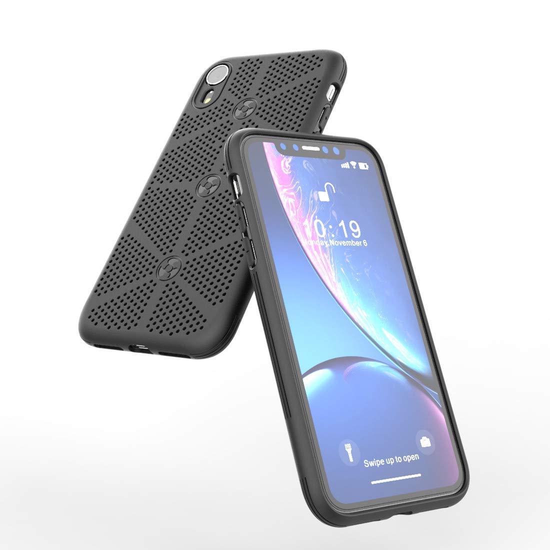 iPhone XR Cooling Phone Case - TPU Protective Cover with Heat Dissipation for iPhone XR 6.1 Inch (2018) - Breathable Shockproof Case in Black | Perfect for Gaming, Outdoor Activities & Hot Weather Use