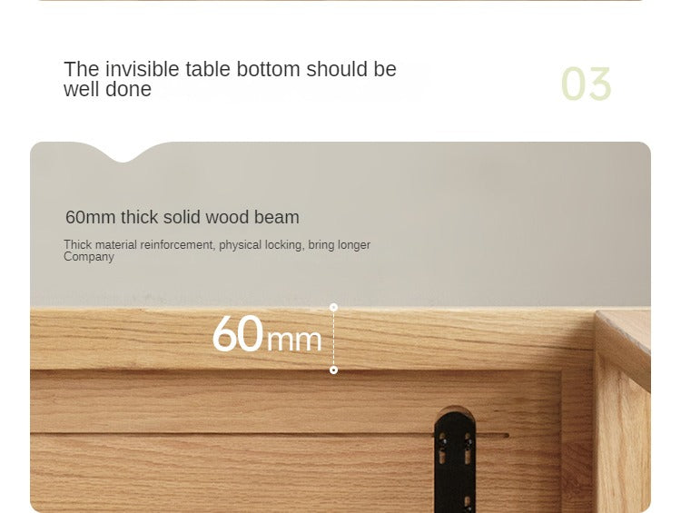 Solid Wood Dining Table - Beech & Oak Large Farmhouse Table for 8 - Perfect for Family Gatherings & Dinner Parties