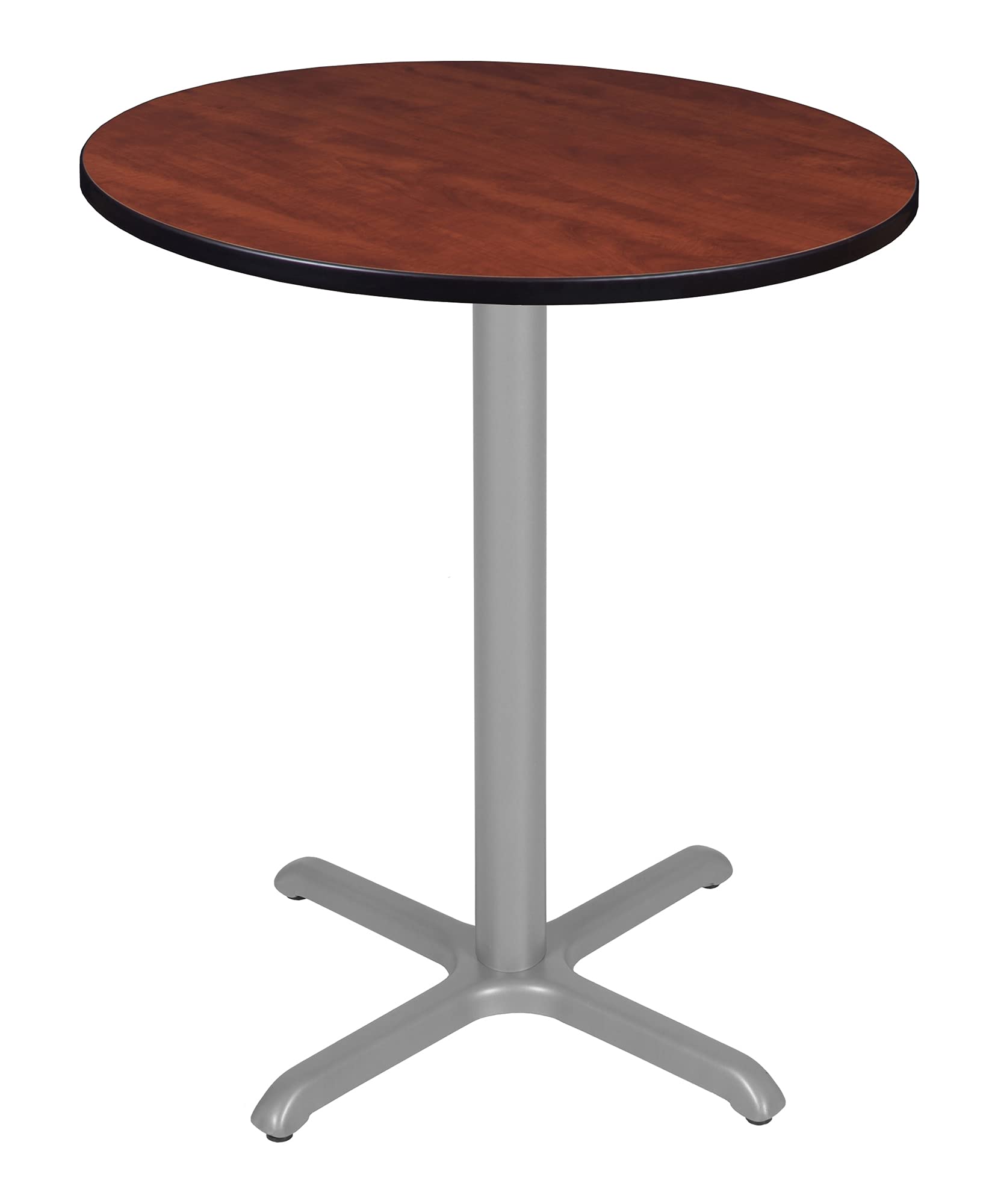 Regency Via Round Café High X-Base Table - 36 Inch Cherry & Grey Finish - Perfect for Coffee Shops, Restaurants & Home Dining Areas